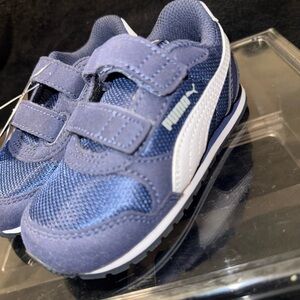 Puma Blue and White Sneakers with Velcro Straps New*